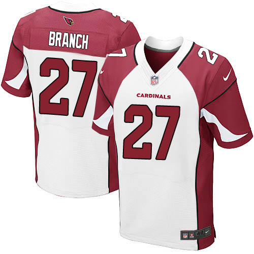 Men's Elite Tyvon Branch Nike Jersey White Road - #27 NFL Arizona Cardinals